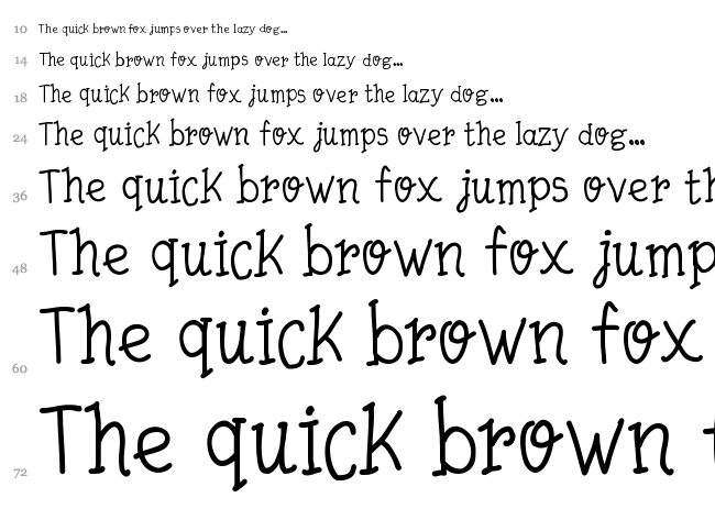 Quick Writing font waterfall